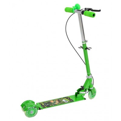 Fastdeal 3-Wheel Height Adjustable Folding Kick Kids Scooty Scooter Toy with Shockers and Light in Wheels (Multicolor)