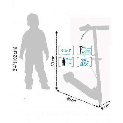Fastdeal 3-Wheel Height Adjustable Folding Kick Kids Scooty Scooter Toy with Shockers and Light in Wheels (Multicolor)