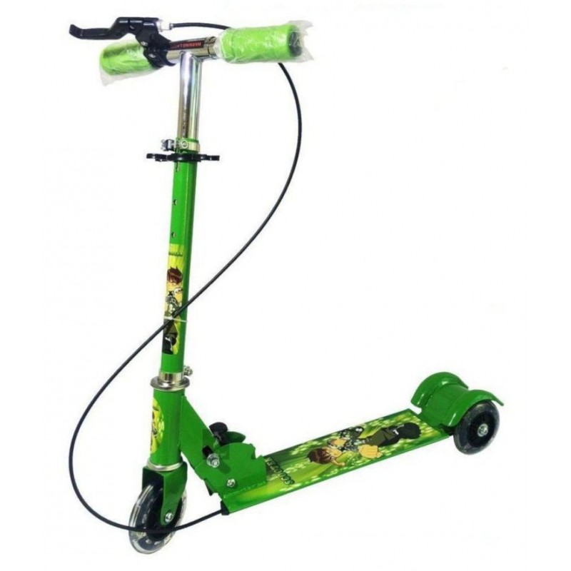 Fastdeal 3-Wheel Height Adjustable Folding Kick Kids Scooty Scooter Toy with Shockers and Light in Wheels (Multicolor)