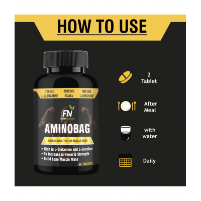 Floral Nutrition Aminobag Muscle Gainer  BCAA,Glutamine,L-Arginine 1 gm Mass Gainer Tablets