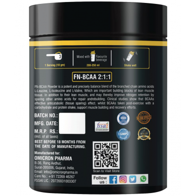 Floral Nutrition BCAA Protein Supplement of Muscle Growth lychee 250 gm