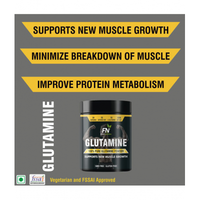 Floral Nutrition Glutamine Powder for Muscle Recovery & Growth, Support Intense Workout 250 gm