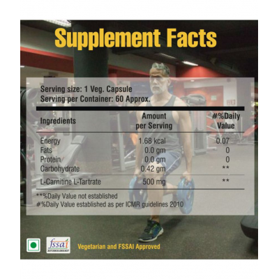 Floral Nutrition L-Carmitine L-Tartrate Supplement-fat loss capsule 60 no.s Unflavoured