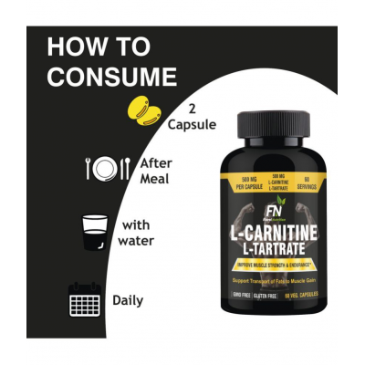 Floral Nutrition L-Carmitine L-Tartrate Supplement-fat loss capsule 60 no.s Unflavoured