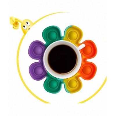 Flower Shaped Stress Relieving Silicone Pop It Fidget Toy multcolor