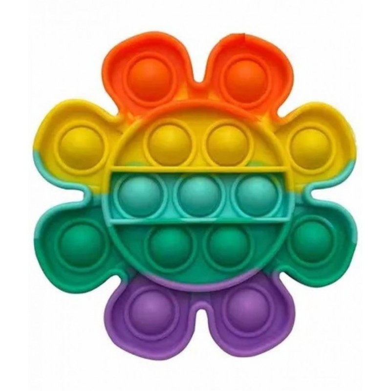 Flower Shaped Stress Relieving Silicone Pop It Fidget Toy multcolor