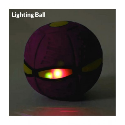 Flying Flat Throw Disc Ball Toy with LED Light Kids Indoor Outdoor Garden Beach Game Children's Sports Magic Football Game Pack of 1