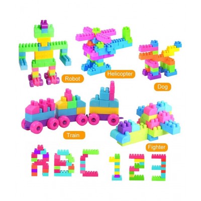 Fratelli 180+ MOST ECONOMICAL BLOCKS Smart Activity Fun and Learning Train Blocks For Kids, Multi Color Building Bricks and Blocks for Kids, Building Blocks for Kids Best Gift Toy(180+ Pcs Learning Block)