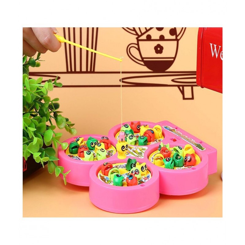 Fratelli Fishing Game for Kids Magnetic, Include 32 Pieces Fishes and 4 Fishing Rod, Fish Catching Toy (2 to 4 Players)