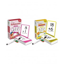 Fratelli Keakrafts Wipe & Clean Activity Double Sided Flash Cards for Kids (Write & Wipe Multiplication + Division)