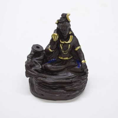 GBuzz Lord Shiva Smoke Back Flow Cone Incense Holder With 10 Cone Assorted Polyresin Sculptures - Pack of 1