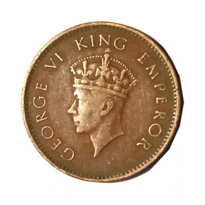 GENERIC BAND ONE QUARTER ANNA YEAR 1940 GEORGE VI KING EMPEROR COIN RARE