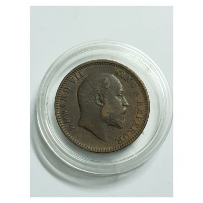 GENERIC BAND RARE OLD ONE QUARTER ANNA (BRONZE) COIN YEAR 1910 EDWARD KING