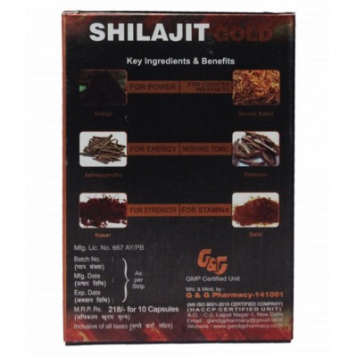 G&G PHAERMACY. PB Shilajit Gold Capsule 40 no.s Pack Of 4