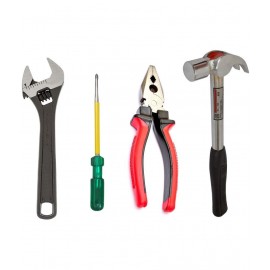 GIZMO Hand Tools , Hand Tools Kit , Hand Tools Kit For Home Use , Hand Tools Set , Tools Combo With 8" Adjustable Wrench, Combination Plier, Claw Hammer & 2-in-1 Screwdriver