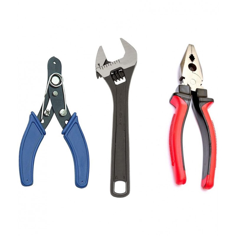 GIZMO Hand Tools , Hand Tools Kit , Hand Tools Kit For Home Use , Hand Tools Set , Tools Combo With 8" Adjustable Wrench, Combination Plier And Wire Cutter, Vehicle Tool Kit Set