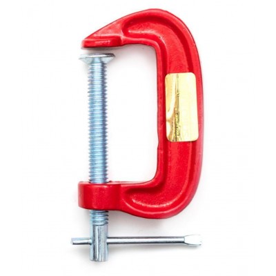 GLOBUS  Mini C or G Clamp Set (Pack of 3, Red and Silver)