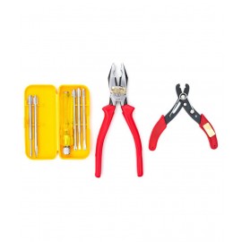 GLOBUS 1438 STEEL HAND TOOL SET/3 PCS ( SCREWDRIVER SET/6 PCS,WIRE STRIPPER 5" AND 8" COMBINATION PLIER)