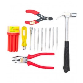 GLOBUS 1476 STEEL HAND TOOL KIT SET/4 PCS (1/2 LBS HAMMER, 8" PLIER, 6" WIRE CUTTER, SCREWDRIVER SET/9 PCS)