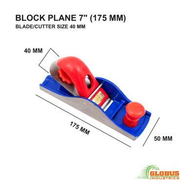 GLOBUS 1487 STEEL CARPENTER PLANE 7 INCH( 175 MM) WITH MEASURING TOOL TRY SQUARE 6 INCH (150 MM) AND COBBLER PINCER 8"( 200 MM)