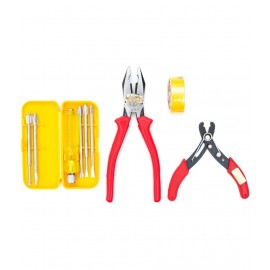 GLOBUS 1503 STEEL HAND TOOL SET/4 PCS ( SCREWDRIVER SET/6 PCS,WIRE STRIPPER 5", 8" COMBINATION PLIER AND ELECTRIC PVC TAPE)