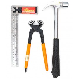 GLOBUS 1606 COBLER PINCER 8" ( 200 MM ),  1/2 LBS HAMMER TRY SQUARE 8" (200 MM)