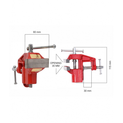 GLOBUS 602 CAST IRON BABY VICE 60 MM (RED)