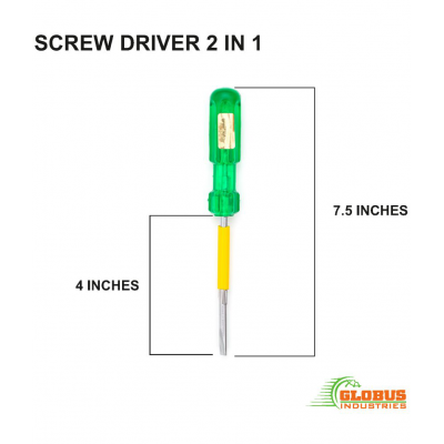 GLOBUS 970 ADJUSTABLE WRENCH 6" ( 150 MM ) IN PVC DIP ANDSCREW DRIVER 2IN1
