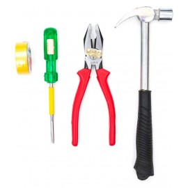 GLOBUS 971 COMBINATION PLIER 8" ( 200 MM), SCREWDRIVER 2IN1, 1/2  LBS HAMMER AND INSULATION TAPE