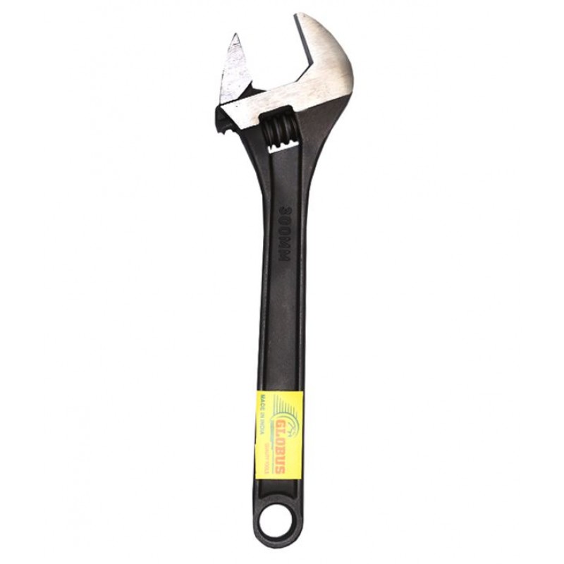 GLOBUS ADJUSTABLE WRENCH 12" ( 300 MM )  CHROME FINISH SINGLE PC.