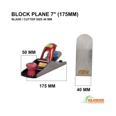 GLOBUS CARPENTER PLANE 7"( 175 MM ) WITH MEASURING TAPE 3 MTR/ 10 FEET/ 120 INCHES.
