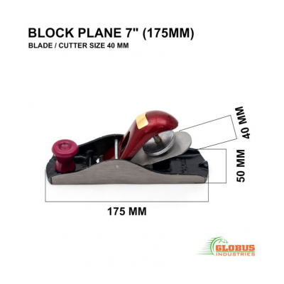 GLOBUS CARPENTER PLANE 7"( 175 MM ) WITH MEASURING TAPE 3 MTR/ 10 FEET/ 120 INCHES.
