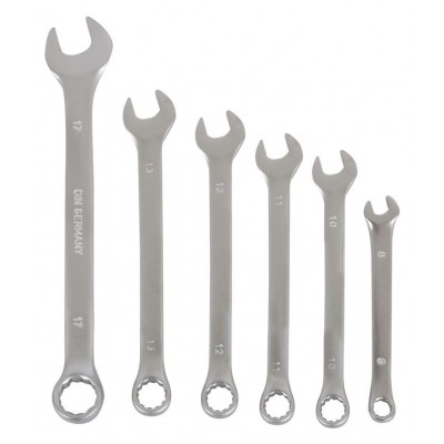 GLOBUS Combination  Spanner Set , Satin finish Pack of 6 - (8 TO17 MM)