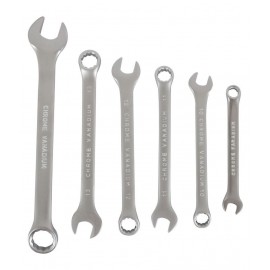 GLOBUS Combination  Spanner Set , Satin finish Pack of 6 - (8 TO17 MM)