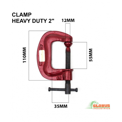 GLOBUS HEAVY DUTY C CLAMP 2" ( 50 MM ) IN RED METALLIC COLOUR FINISH SINGLE PC.