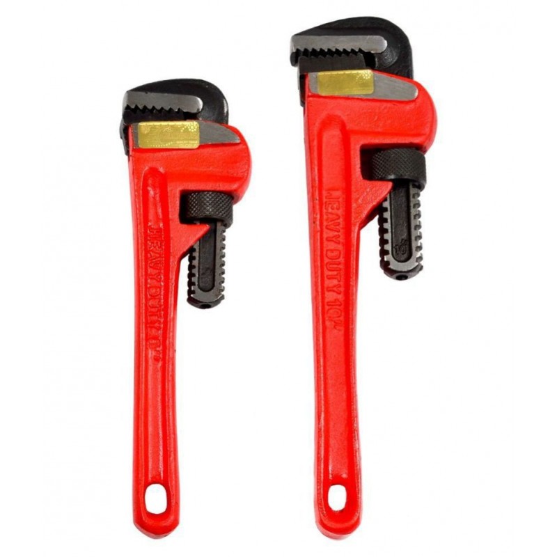 GLOBUS HEAVY DUTY PIPE WRENCH  8" (200 MM) AND 10" (250 MM) (PACK OF 2)