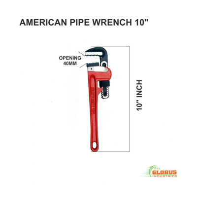 GLOBUS HEAVY DUTY PIPE WRENCH  8" (200 MM) AND 10" (250 MM) (PACK OF 2)