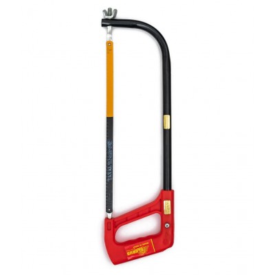 GLOBUS STEEL HACKSAW 12 INCH ( 300 MM) WITH FITTED BLADE WITH RED PVC HANDLE AND SPARE 2 BLADE