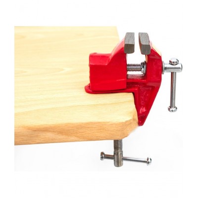 GLOBUS1490 Cast Iron Baby Vice- (70 mm, Red) with MEASURING SCALE TRY SQUARE 6"(150 MM)