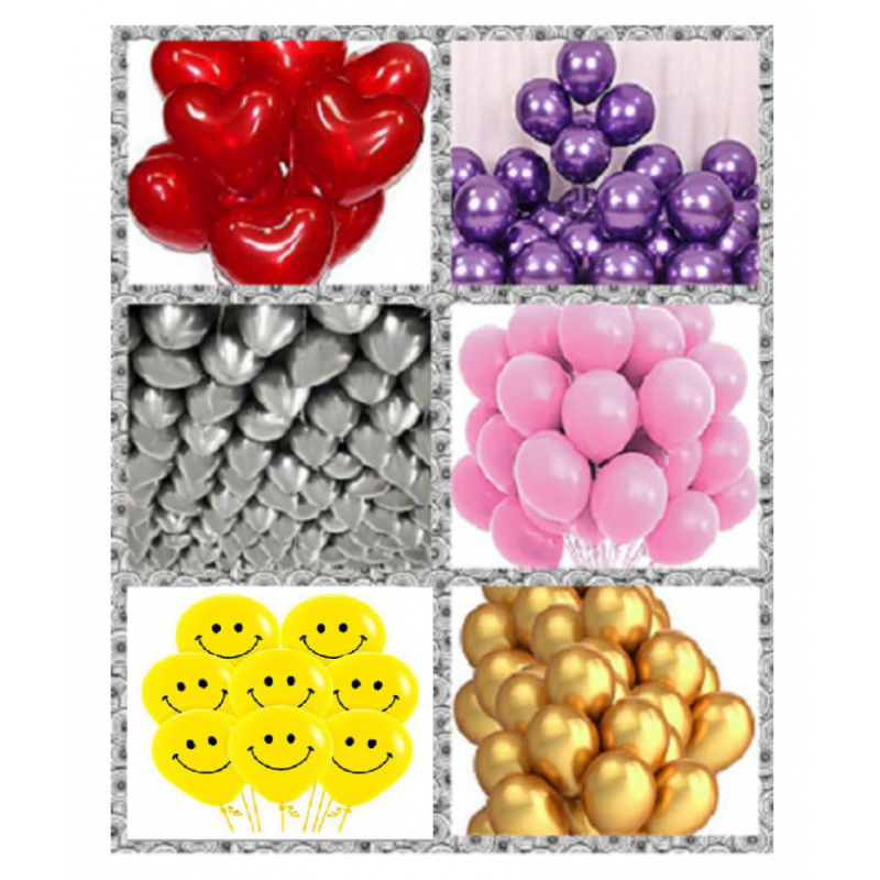 GNGS 60 Pcs. Mix Multicolour Party Decoration Balloons