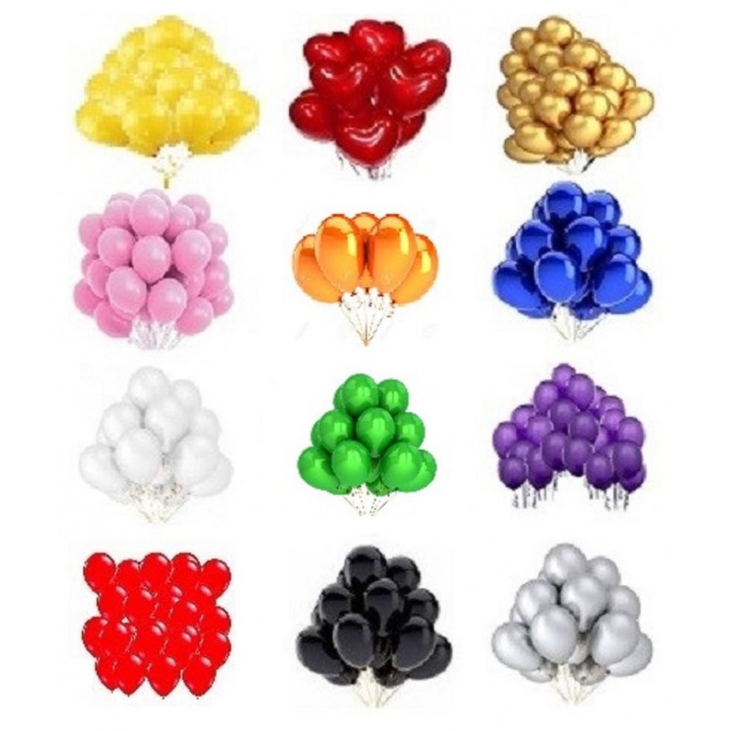 GNGS Birthday / Anniversary Party Decoration Balloons-10 Balloons Each (Multicolored, Pack of 120)
