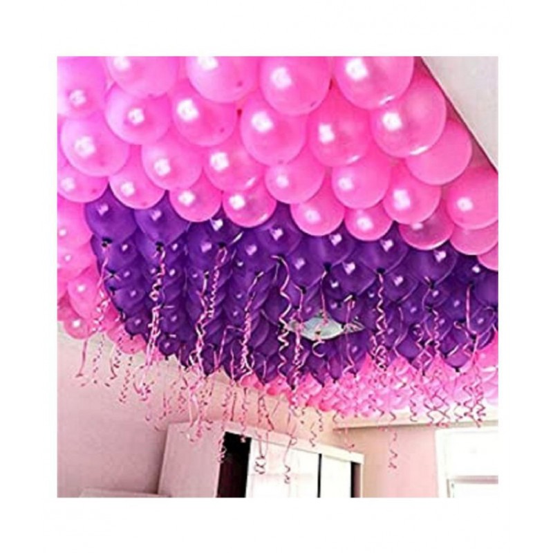 GNGS Birthday/Anniversary Party Decoration Balloons (Pink, Purple, Pack of 50)
