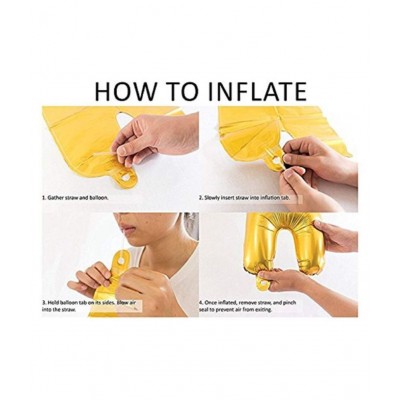 GNGS Happy Birthday Letter Foil Balloon 13 Letter Set (Silver) + Pack of 30 Pcs Red Balloons