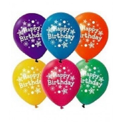 GNGS Happy Birthday Letters Foil Balloons Set of 13 Letters + 30 Pcs Happy Birthday Printed Party Decorations Balloons