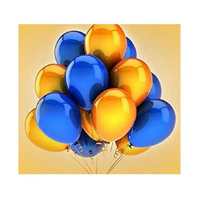 GNGS Pack of 100 (Blue & Golden) Party Balloons for Decorations