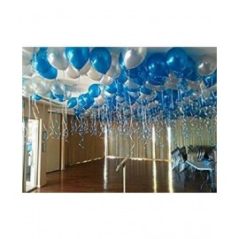 GNGS Pack of 100 (Blue & Silver) Party Balloons for Decorations