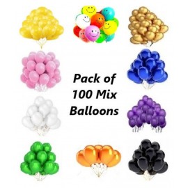 GNGS Pack of 100 Mix Party Decorations Balloons