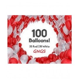 GNGS Pack of 100 (Red & White) Party Balloons for Decorations
