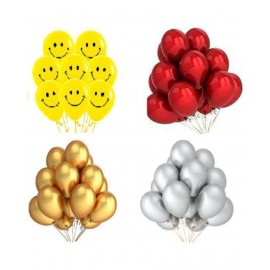 GNGS Pack of 100 (Red, Gold, Yellow & Silver) Balloons for Decorations