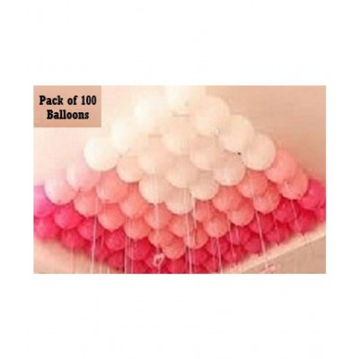 GNGS Pack of 100 (Red, White & Pink) Party Balloons for Decorations